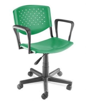 Cadeira Giratória com Braços Linha Polipropileno Atenas Verde