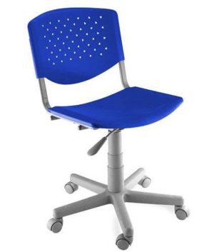 Cadeira Giratória Linha Polipropileno Atenas Azul