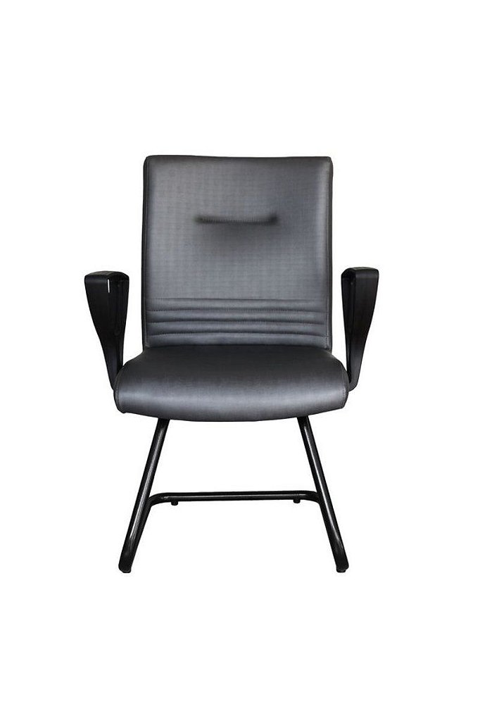 Cadeira Diretor Fixa em S com Braços Linha Corinto Preto - Imagem 2