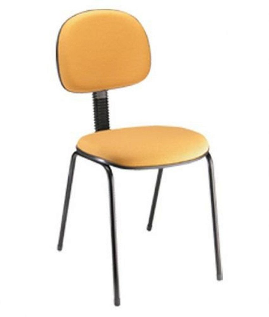 Cadeira Secretária Base Fixa Palito Linha Economy Amarelo