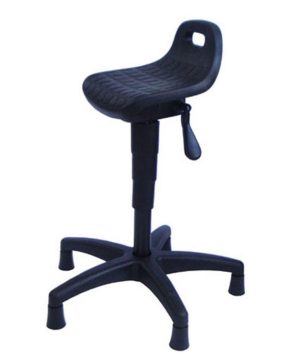 Banqueta Semi Sentado Linha PU Industrial Preto