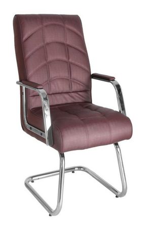 Cadeira Diretor Base Fixa em S Cromada Linha Lyon Vermelho