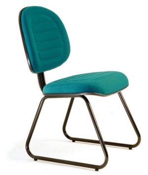 Cadeira Executiva Base Fixa Trapézio  Linha Office Gomada Cor Verde