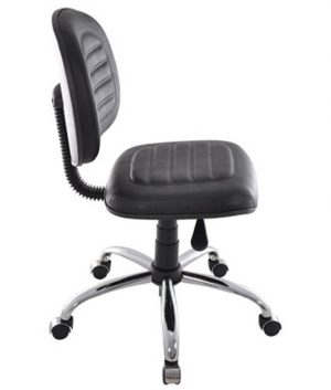 Cadeira Giratória Base Cromada Linha Office Gomada Preto