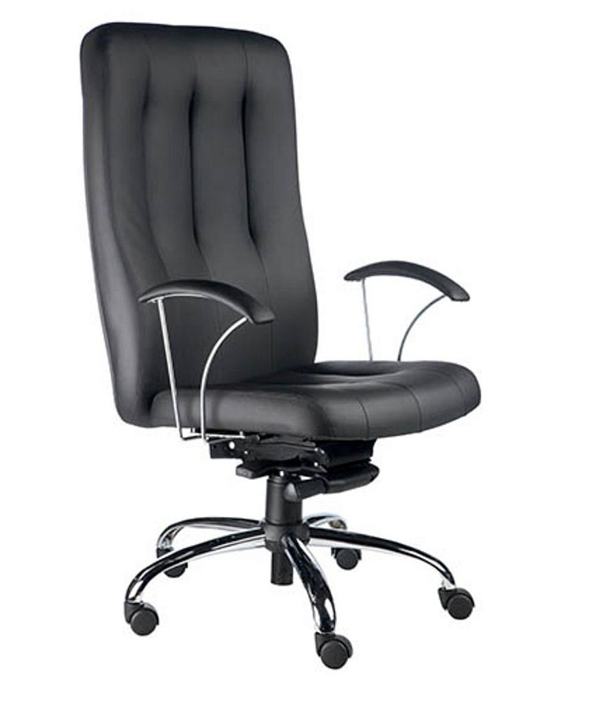 Cadeira Presidente Base Cromada Linha Paris Preto