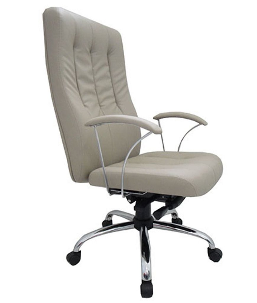 Cadeira Presidente Base Cromada Linha Paris Cinza