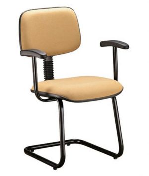 Cadeira Secretária Fixa em S com Braços Linha Square Amarelo