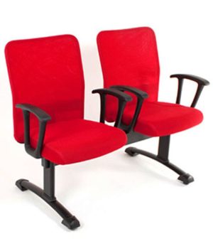 Cadeira Diretor em Longarina 2 lugares Linha Tela Mesh Vermelho