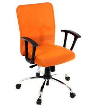 Cadeira Diretor com Braços Linha Tela Mesh Laranja