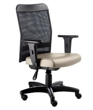 Cadeira Digitador  com Braços Linha Tela Mesh Bege