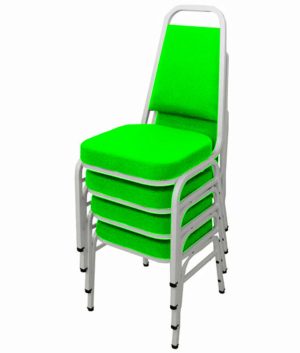 Kit com 4 Cadeiras Empilháveis Linha Hotel Plus Verde