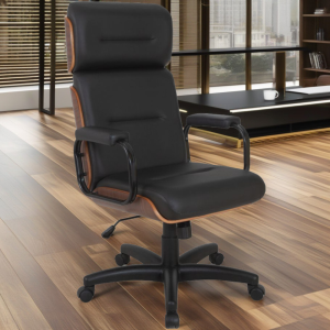 Cadeira Original Eames com Rodinhas Anti Risco para Escritório Linha Capa em Madeira Preto