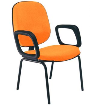 Cadeira para Igrejas Evangélicas com Braços Diretor para Escritório Linha Uno Laranja