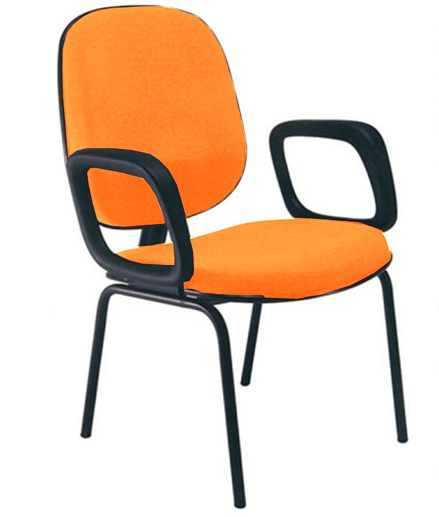 Cadeira para Igrejas Evangélicas com Braços Diretor para Escritório Linha Uno Laranja