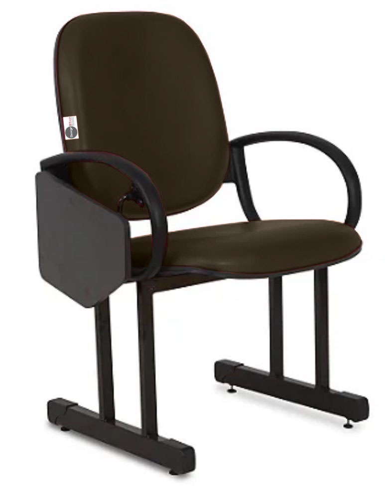 01 Cadeira Escolar para Auditório e Escolas com Prancheta Linha Dallas Auditório Marrom - Imagem 3