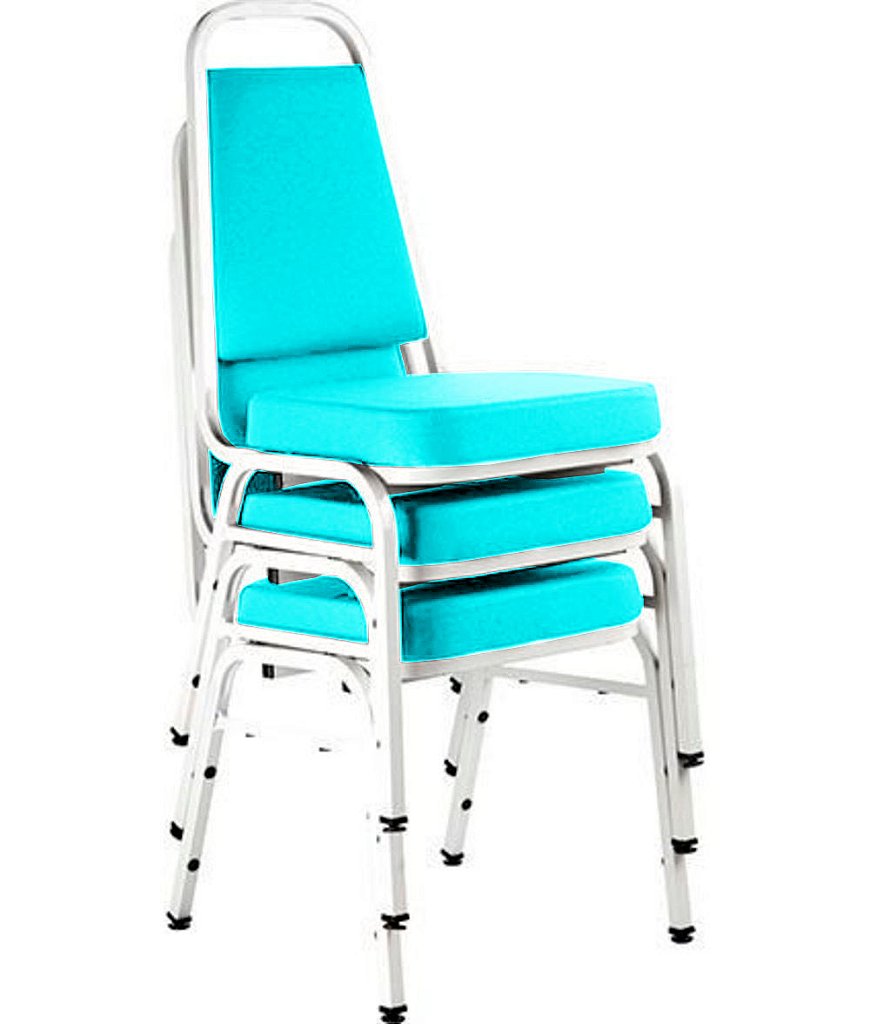 Kit com 3 Cadeiras Empilháveis Linha Hotel Plus Verde