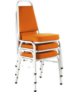 Kit com 3 Cadeiras Empilháveis Linha Hotel Plus Laranja