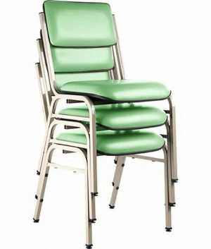 Kit com 3 Cadeiras para Auditórios Linha Hotel Smart Verde
