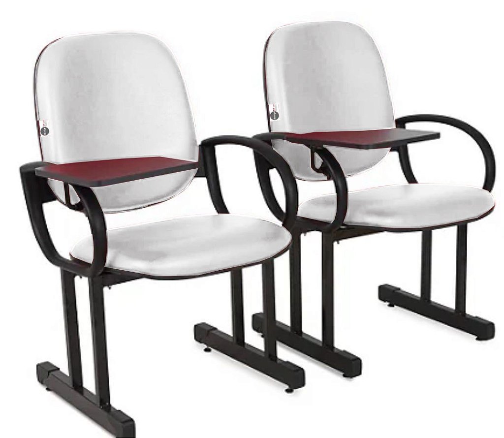 01 Cadeira Escolar para Auditório e Escolas com Prancheta Linha Dallas Auditório Branco - Imagem 5