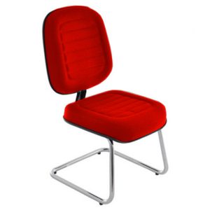 Cadeira Diretor para Auditório e Salas de Convenções Cromada Linha Blenda Vermelho