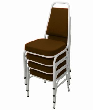 Kit com 4 Cadeiras Empilháveis Linha Hotel Plus Marrom