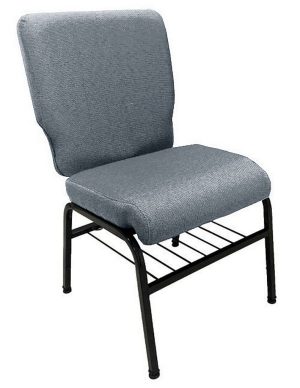 01 Cadeira para Igrejas c/ Porta Biblía e Porta Cálice Cinza