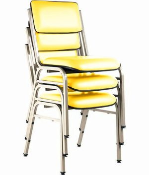 Kit com 3 Cadeiras para Auditórios Linha Hotel Smart Amarelo
