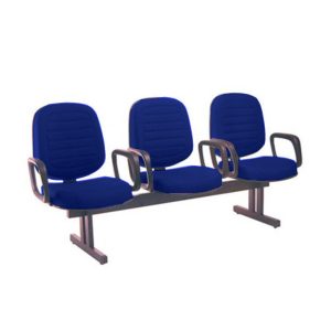 Cadeira para Igrejas Evangélicas em Longarina com 03 lugares Linha Blenda Azul