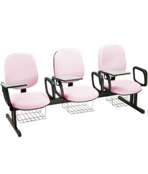 Cadeira Escolar em longarina para Escolas Linha Uno Rosa