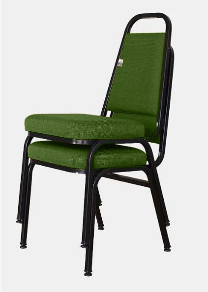 02 Cadeiras Empilhável para Hotelaria Linha Hotel Jersey Verde