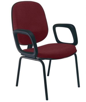 Cadeira para Igrejas Evangélicas com Braços Diretor para Escritório Linha Uno Vermelho