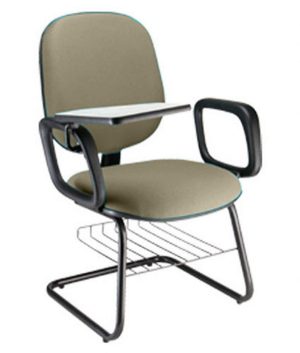 Cadeira Escolar Universitária com prancheta para Escolas Linha Uno Bege