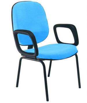 Cadeira para Igrejas Evangélicas com Braços Diretor para Escritório Linha Uno Azul