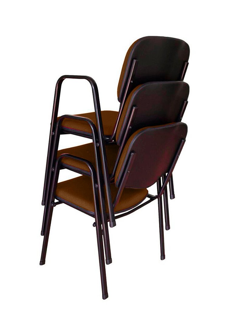 03 Cadeiras para Auditórios Linha Hotel Auditório Marrom - Imagem 3