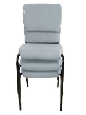 03 Cadeiras Empilhável para Igrejas Evangélicas Linha Church Cinza