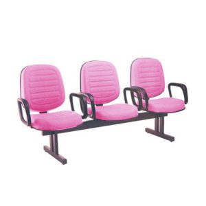 Cadeira para Igrejas Evangélicas em Longarina com 03 lugares Linha Blenda Rosa