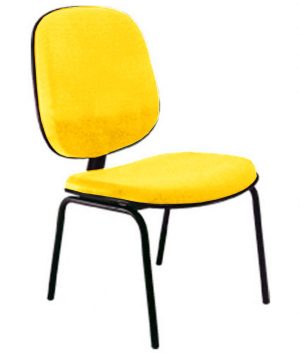 Cadeira para Igrejas Evangélicas Diretor Fixa para Escritório Linha Uno Amarelo