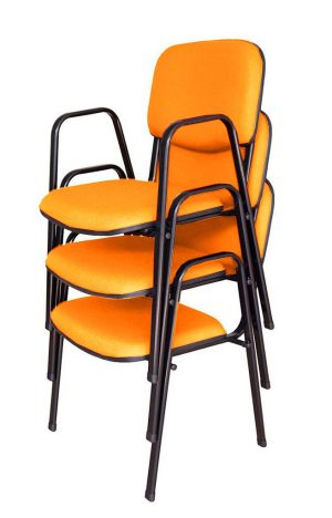 03 Cadeiras para Auditórios Linha Hotel Auditório Laranja