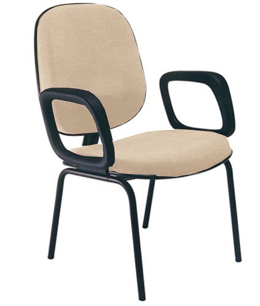 Cadeira para Igrejas Evangélicas com Braços Diretor para Escritório Linha Uno Bege
