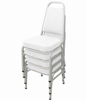 Kit com 4 Cadeiras Empilháveis Linha Hotel Plus Branco