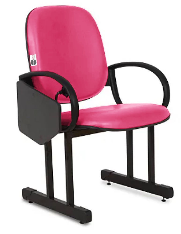 01 Cadeira Escolar para Auditório e Escolas com Prancheta Linha Dallas Auditório Rosa - Imagem 3