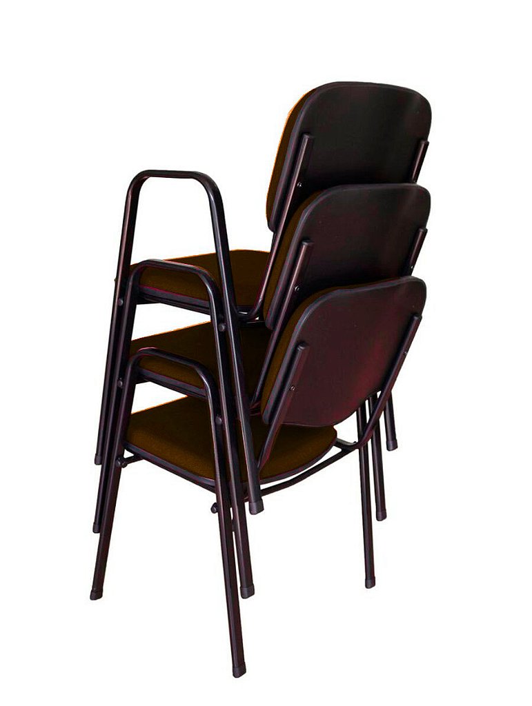 03 Cadeiras para Auditórios Linha Hotel Auditório Marrom - Imagem 3