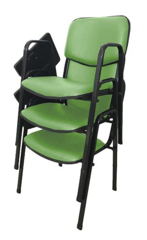 03 Cadeiras Escolar Universitária Linha Hotel Auditório Verde