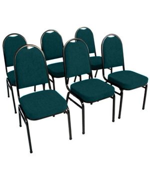 Kit com 6 Cadeiras para Auditórios Linha Hotel Verde