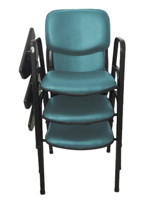 03 Cadeiras Escolar Universitária Linha Hotel Auditório Verde