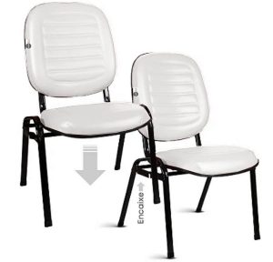 02 Cadeiras Empilhável para Igrejas Evangélicas Linha Holy Branco