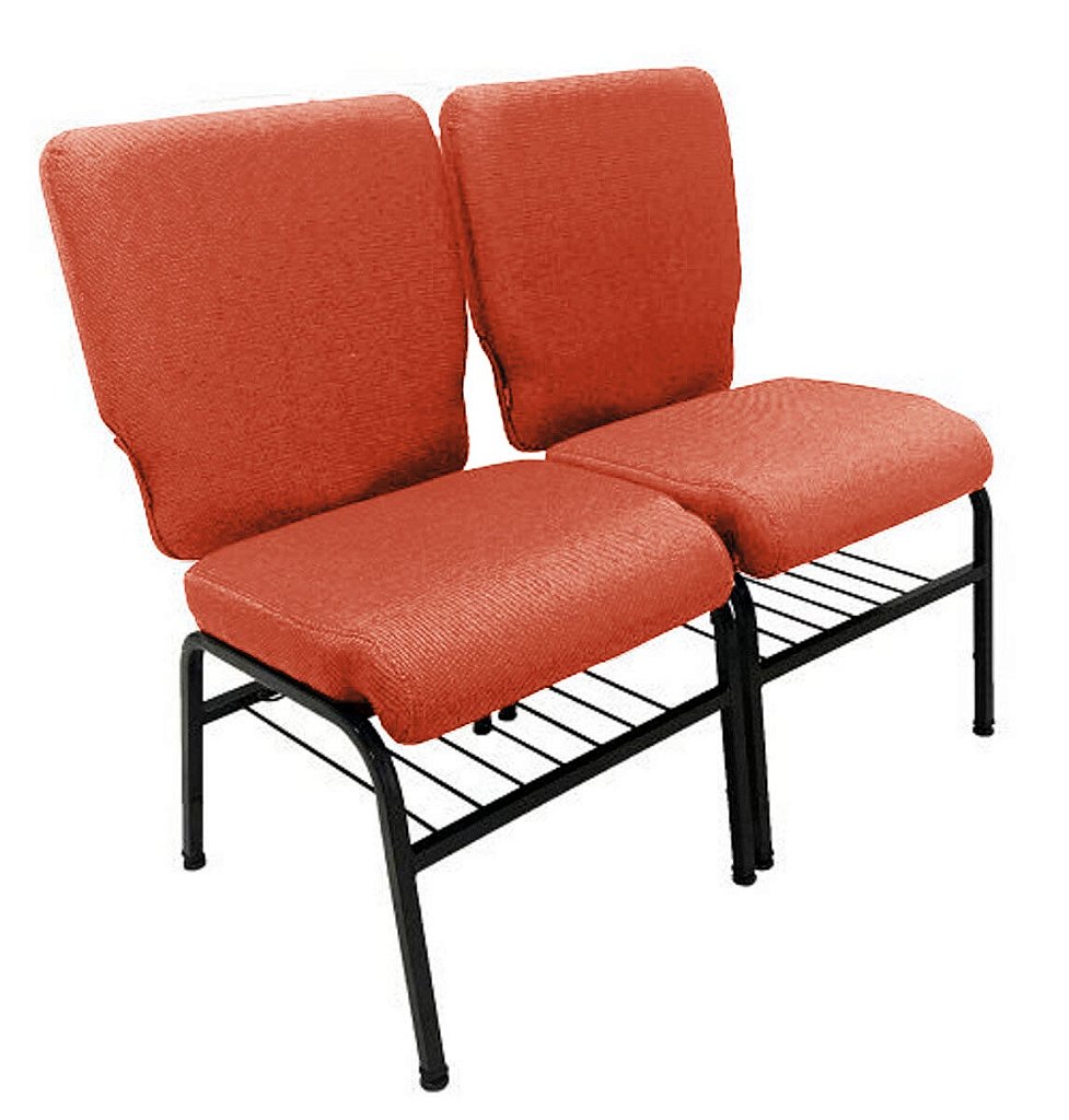 02 Cadeiras para Igrejas c/ Porta Biblía e Porta Cálice Vermelho - Imagem 2