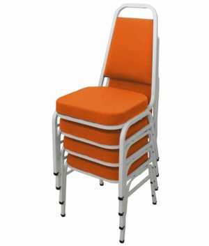 Kit com 4 Cadeiras Empilháveis Linha Hotel Plus Laranja