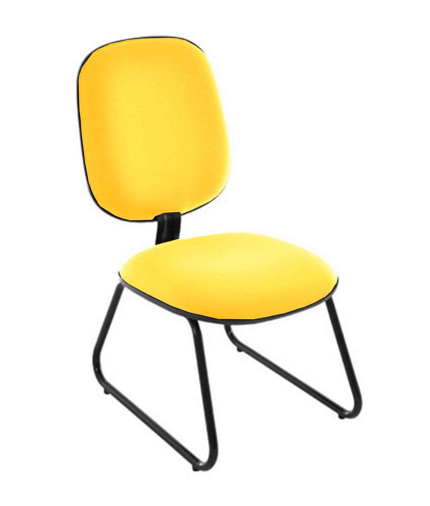 Cadeira para Igrejas Evangélicas Diretor Trapézio para Escritório Linha Uno Amarelo