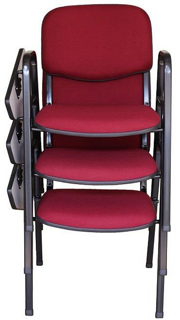 03 Cadeiras Universitárias Linha Hotel Auditório Vermelho - Imagem 2